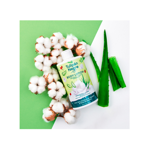 Tulipán Negro - Loción corporal - Aloe Vera, Extracto de Algodón y Rosa Mosqueta