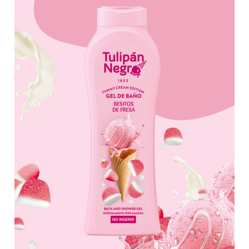 Tulipán Negro - *Yummy Cream Edition* - Gel de baño 650ml - Besitos de Fresa