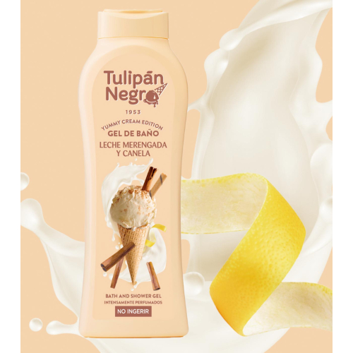 Tulipán Negro - *Yummy Cream Edition* - Gel de baño 650ml - Leche Merengada & Canela