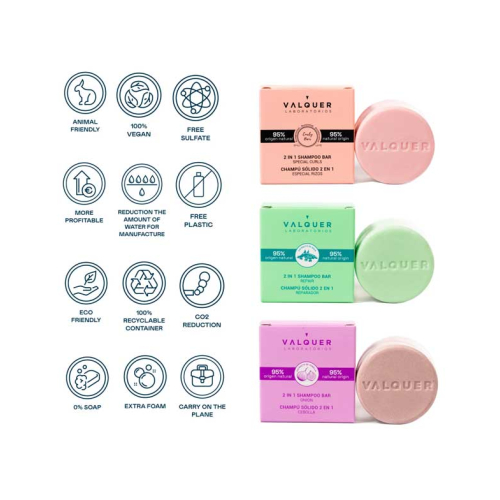 Valquer - Champú y acondicionador sólido 2 en 1 - Cebolla