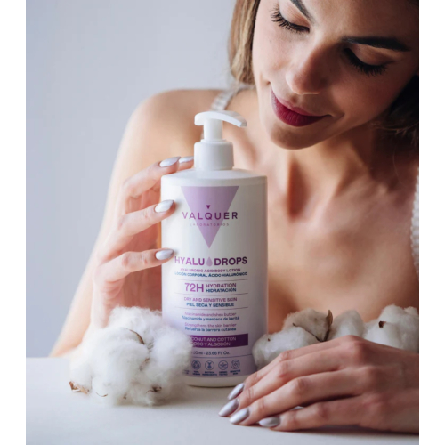 Valquer - Loción corporal hidratante 72h Hyaludrops - Coco y Algodón