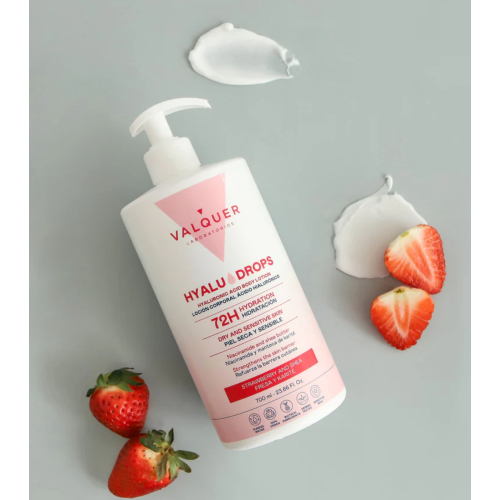 Valquer - Loción corporal hidratante 72h Hyaludrops - Fresa y Karité