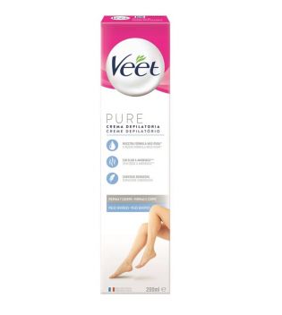 Veet - Crema depilatoria para piernas y cuerpo Pure - Pieles sensibles