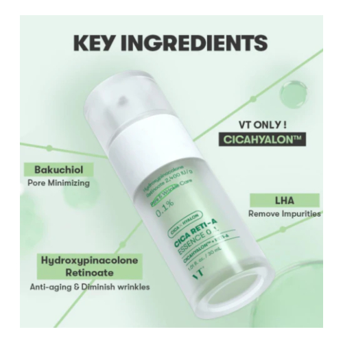 VT Cosmetics - Esencia facial refina poros CICA Reti-A 0.1