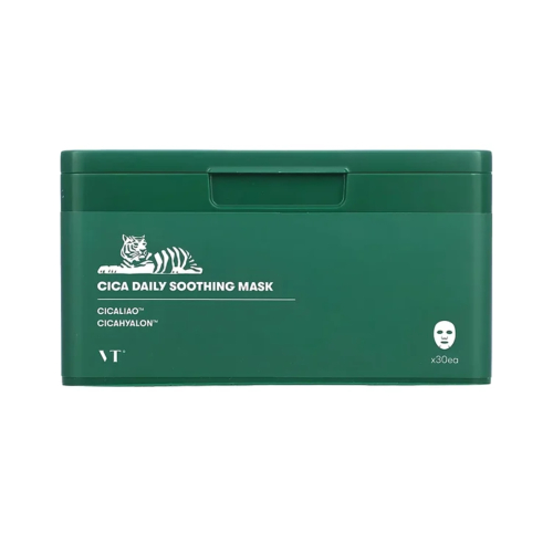 VT Cosmetics - Pack de mascarillas faciales Cica Daily Soothing - 30 unidades