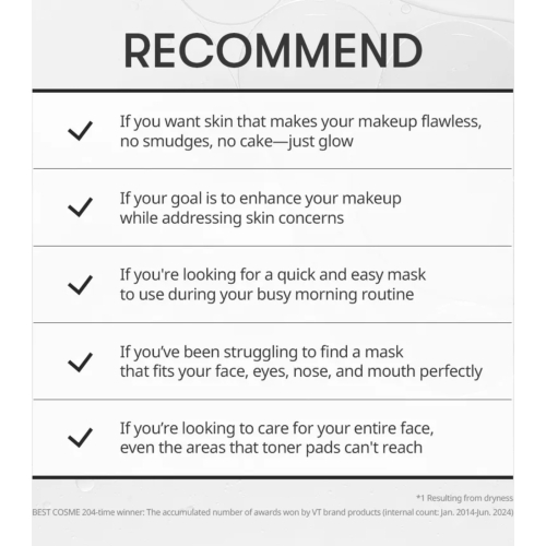 VT Cosmetics - Mascarilla prebase de maquillaje 31 Skinpack Retinol - 100 unidades