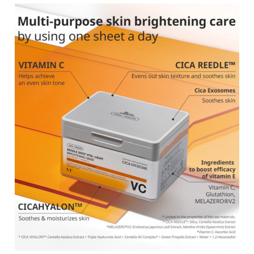 VT Cosmetics - Mascarilla facial Reedle Shot Vita-Light - 30ea