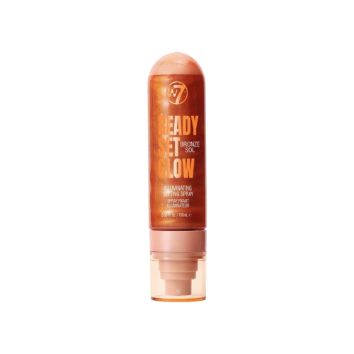 W7 Cosmetics - Spray fijador de maquillaje Ready, Set, Glow - Bronze Sol