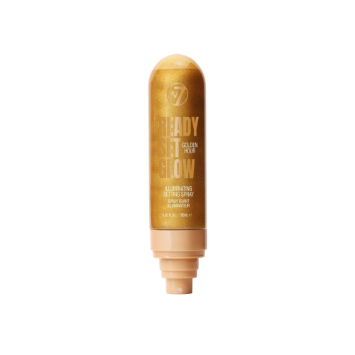 W7 Cosmetics - Spray fijador de maquillaje Ready, Set, Glow - Golden Hour