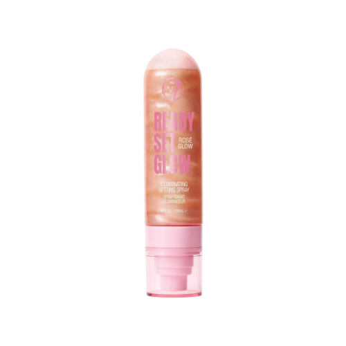 W7 Cosmetics - Spray fijador de maquillaje Ready, Set, Glow - Rose Glow