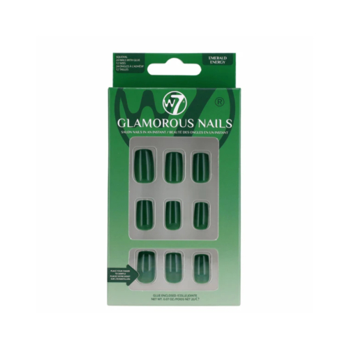 W7 Cosmetics - Uñas postizas Glamorous Nails - Emerald Energy