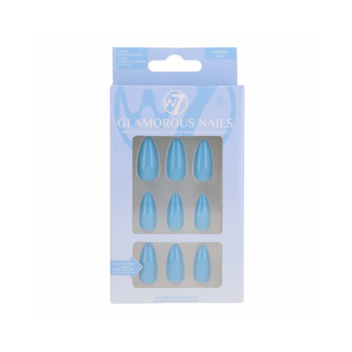 W7 Cosmetics - Uñas postizas Glamorous Nails - Whisper Blue