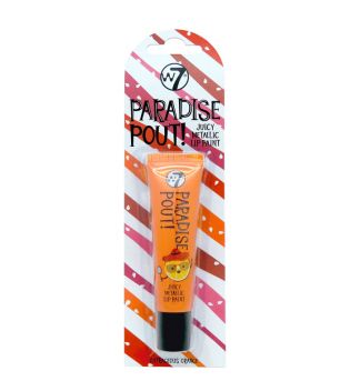 W7 - Labial líquido metálico Paradise Pout! - Outrageous orange