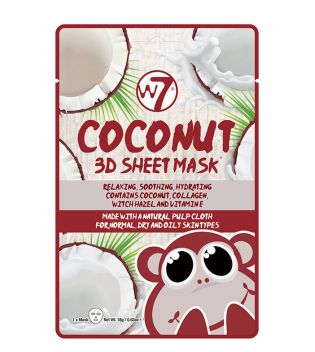 W7 - Mascarilla facial de Papel 3D - Coconut