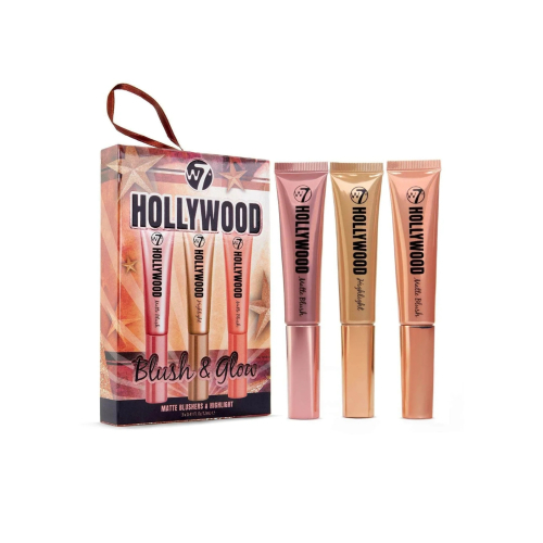 W7 -  Set de coloretes e iluminador Hollywood Blush & Glow