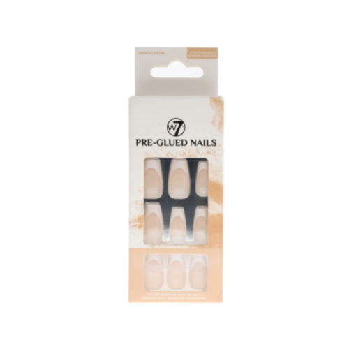 W7 - Uñas postizas Pre-Glued Nails - French Coffin