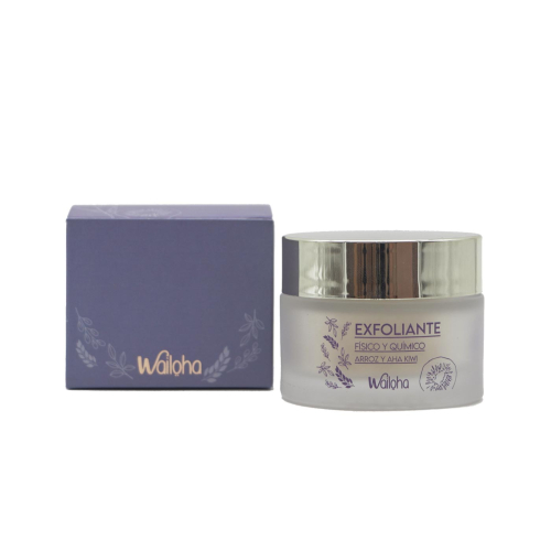 Wailoha - *Colección Calma* - Exfoliante facial físico y químico de arroz y AHA kiwi