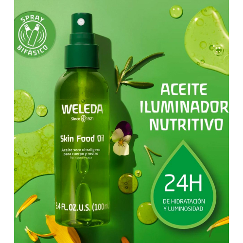 Weleda - Aceite seco ultraligero para rostro y cuerpo Skin Food - Piel normal y seca