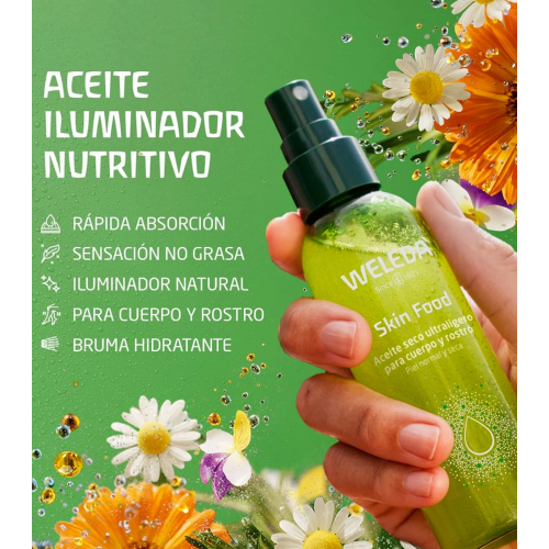Weleda - Aceite seco ultraligero para rostro y cuerpo Skin Food - Piel normal y seca