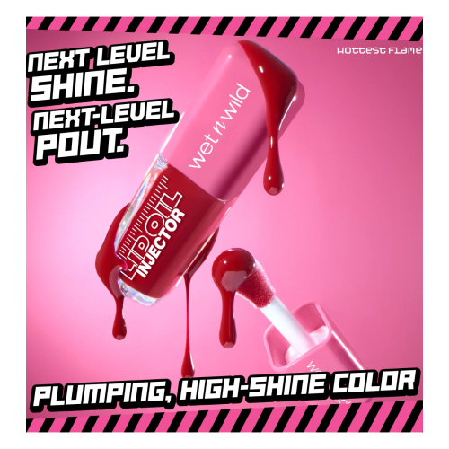 Wet n Wild - Aceite labial Lip oil Injector - Hottest Flame