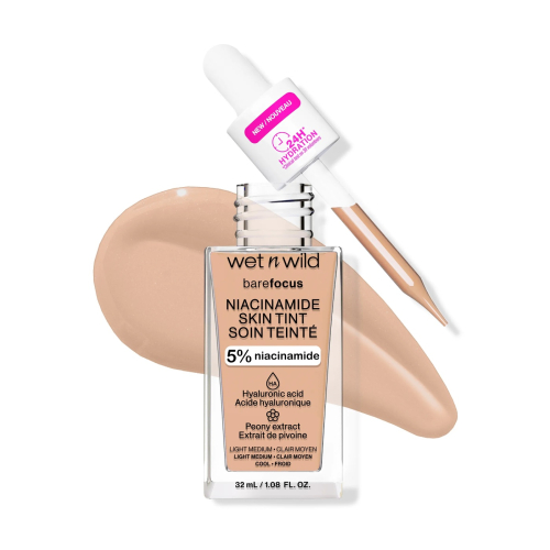 Wet N Wild - Base de maquillaje Bare Focus Niacinamide Skin Tint - Light Medium