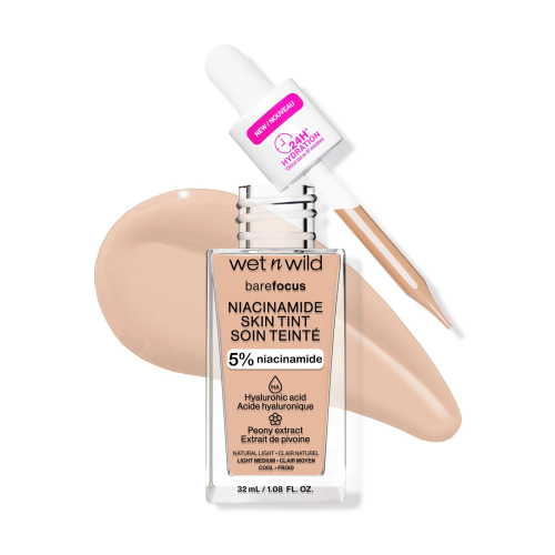 Wet N Wild - Base de maquillaje Bare Focus Niacinamide Skin Tint - Natural Light