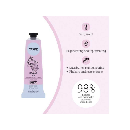 Yope - Crema de manos Ruibarbo y Rosa
