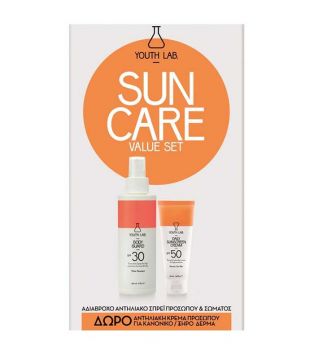 Youth Lab - Set Sun Care crema facial SPF50 + loción corporal SPF30 - Piel normal o seca