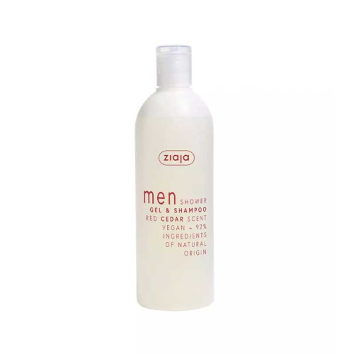 Ziaja - Gel de ducha y champú 2 en 1 para hombre 400 ml - Red cedar