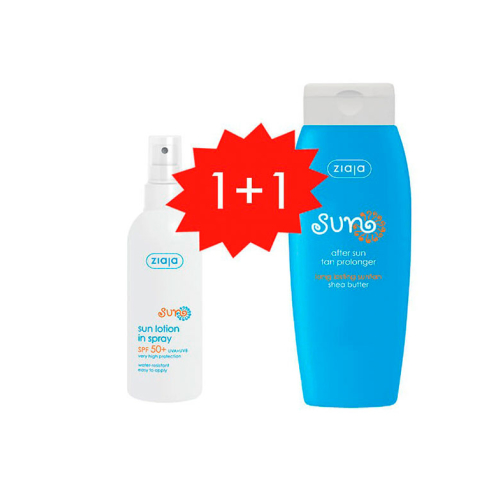 Ziaja - PROMO Set solares Protector solar hidratante en spray SPF50 + Prolongador del bronceado After Sun