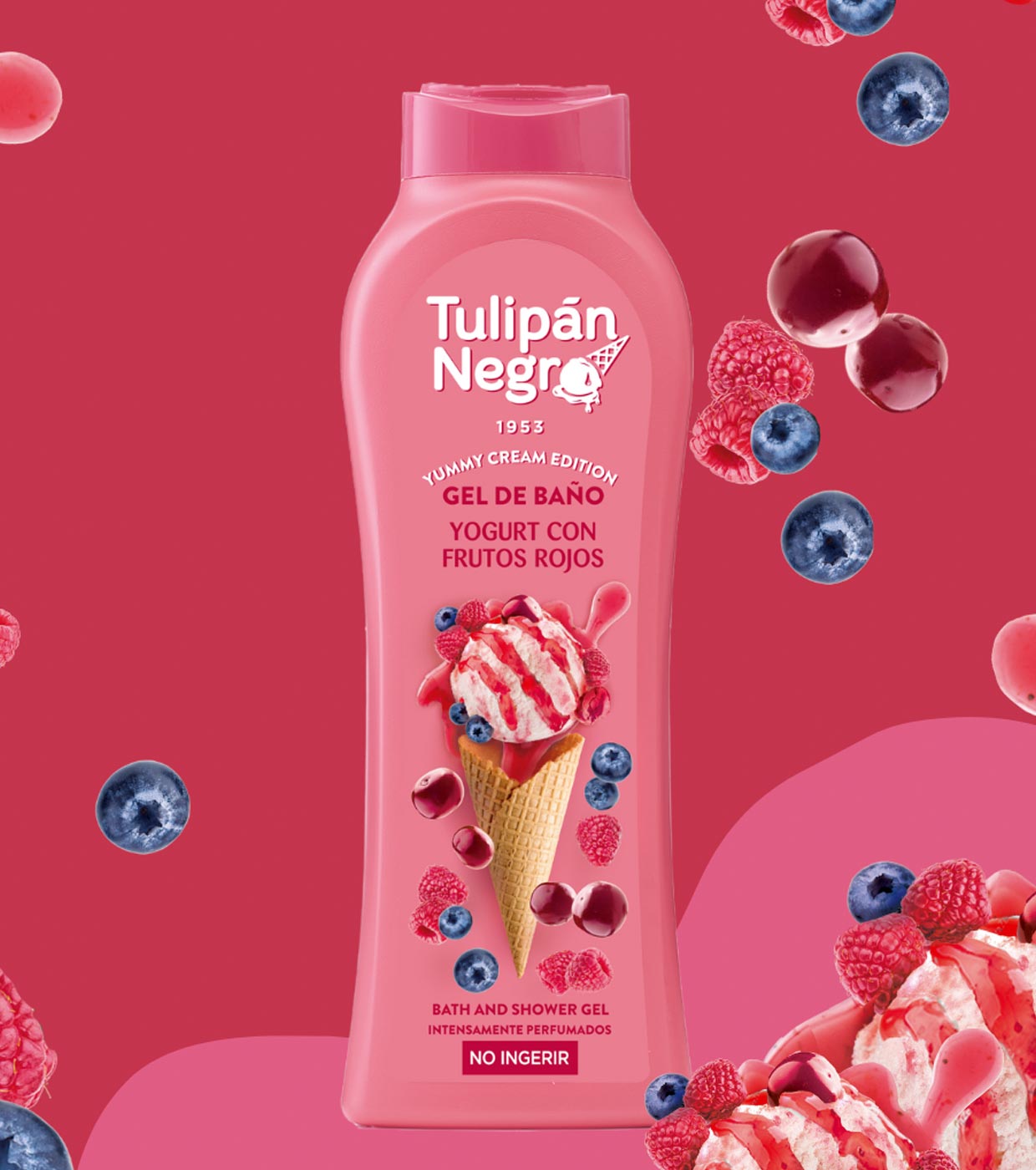 Tulipán Negro - *Yummy Cream Edition* - Gel de baño 650ml - Yogurt con  Frutos Rojos
