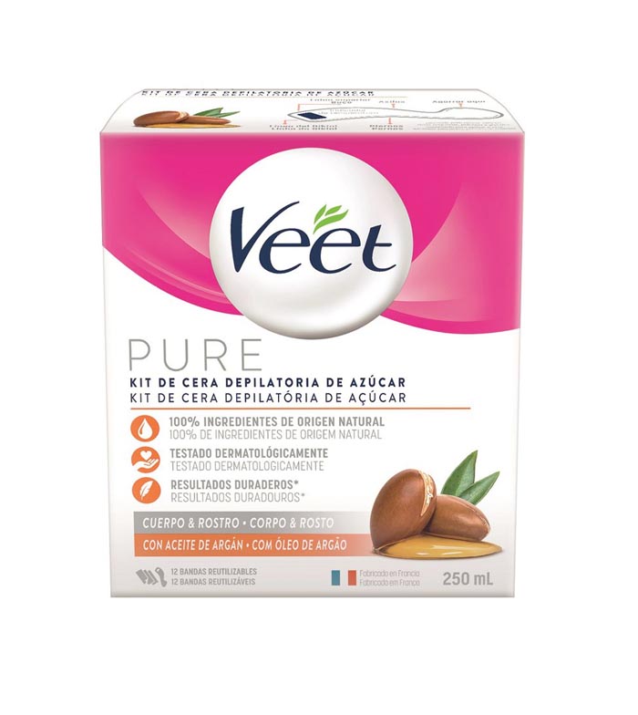 Contratar Albany Madurar Comprar Veet - Kit de cera depilatoria de azúcar para cuerpo y rostro Pure  | Maquillalia
